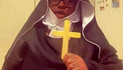 Nun hazelnut celebrates spooky halloween night