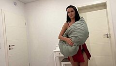 after husband fight hot milf fucks lusty guy in bed