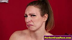 my heart races watching her suck until hot facial cumshot covers face