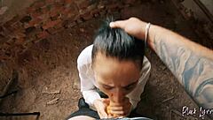 POV Long Haired Teen Facefucked Sloppy in Abandoned House