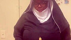 Nun hazelnut celebrates spooky halloween night