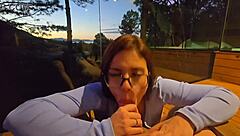 took hot young gf to mountains fucked outdoors with epic view and mouth cum part 2