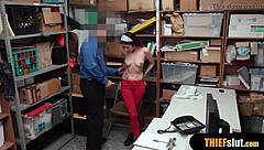 brunette bent over roughly on cctv footage