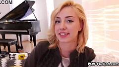 I'm smoking hot blonde ready for porn casting pov