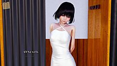 brunette indian plays teasing ass game at home