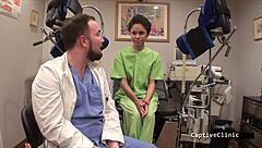 sandra chappelle blindfolded in latex spreads for stranger's rough pussy play