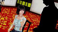 brunette indian plays teasing ass game at home