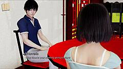 brunette indian plays teasing ass game at home