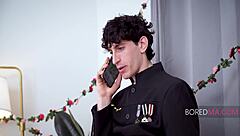 decorated military man gets intimate with mia james in yoga pose