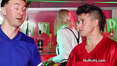 BARMAIDS' HOLES GET FREEUSED BY TWO GUESTS IN WILD BLONDE THREESOME!