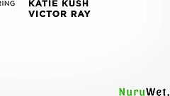 Slutty blonde teen katie kush sucks huge cock balls in wet nuru massage