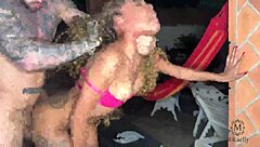 Skinny latina wife brazilian creampie big cock friend company party fuck