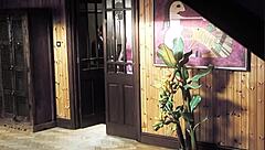 blonde milf seduces asian hunk in gym