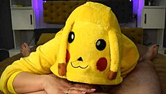 can this blonde pikachu deepthroat cum in her hungry mouth?