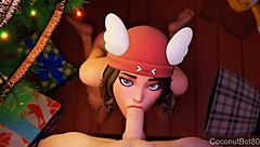 fortnite skye gives a festive holiday blowjob treat