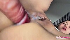 naughty half-sis begs creampie deep in her tight little ass