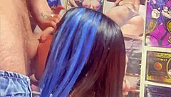 sexy university teen sucks monster cock facefucked roughly by bodybuilder