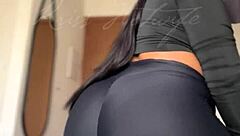 check out this sexy black babe in leggings teasing on your screen friday 13th