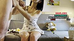 Skinny Brunette Teases Monster Cock in Kitchen