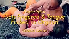 Granny Velma Fingers Pussy Tongue Fucked to Squirt Orgasm
