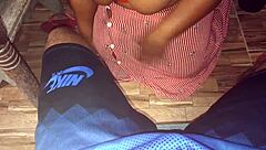 gostosa evangélica deepthroats under table cums on huge tits