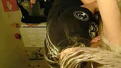 Blonde Wife Gags on Monster Cock Deep!