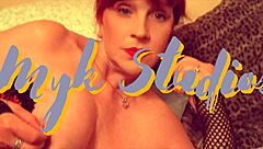 granny in corset fishnets delivers modern blowjob roleplay