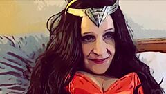 granny in corset fishnets delivers modern blowjob roleplay