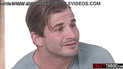 Milf masturbates watching blonde teen get pounded by lucky stud