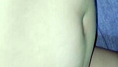 Young janda orgasms wildly from hard creampie fuck