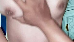 Young janda orgasms wildly from hard creampie fuck