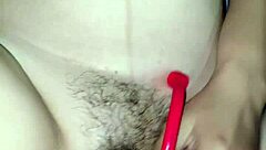 Young janda orgasms wildly from hard creampie fuck