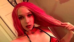 Goth Emo Babe Strips Petite Tits Tease
