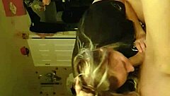 Blonde Wife Gags on Monster Cock Deep!