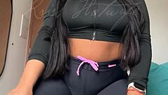 check out this sexy black babe in leggings teasing on your screen friday 13th