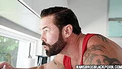 ebony babe gets oiled up tight for steamy sex