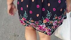 street whore's upskirt reveals curvy latina assets