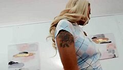 Petite Ra Gia Dibella Lures Professor Mick to Drill Shaved Pussy Sideways