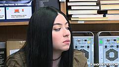 hot thief settles her debt with deep pussy pounding and rough railing at work