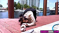 i had no idea this young brunette teen slut loves big tits spanking