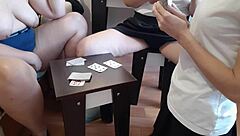 hey wanna play cards that turned into hot lesbian threesome cum feast?