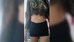 I touch my wet pussy in mini skirt begging anal