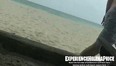 Exhibitionist Latina GF Flashes Ass Teasing Cocks Nude Beach Voyeur