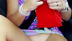 Hot Milf Fingers Wet Pussy Driving to Festival