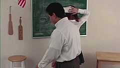 shawndelle stripped uniform exposes hairy pussy paddled hard