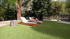 lily phillips sunbathes naked sucks cock outdoor pov