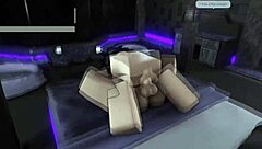 slut rides monster cock to double cum on roblox