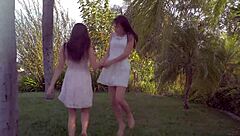 perfect beauty caresses herself dreaming of girlfriend kisses and sensual touches