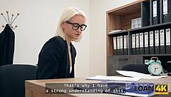 Blonde Secures Loan in Intense Office Session