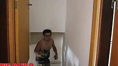 neighbor helps stroke my throbbing cock